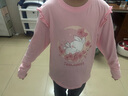 真维斯女童t恤纯棉长袖春秋款儿童圆领打底衫可爱薄款上衣女孩秋装 粉 J弯月樱花 140 实拍图