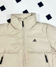 adidas 户外保暖鸭绒羽绒服男女同款秋冬阿迪达斯官方轻运动   米色(推荐选大一码)   XL 实拍图