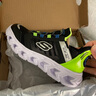 Skechers斯凯奇儿童闪穿鞋无需弯腰一脚蹬男大童运动鞋闪灯鞋跑鞋403843L 实拍图