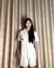 猫人 MiiOW睡衣女夏季2025年新款带胸垫冰丝女士可外穿夏天家居服短袖套装 彩蓝条纹熊猫【两件套带胸垫】 M 身高155-160cm/体重约80-95斤 实拍图