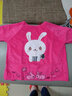 稚新秋冬男女宝宝吃饭罩衣儿童围裙长袖防水反穿衣护衣罩衫倒褂条绒 贝拉蜜蜂粉色 90（15码建议8个月-2周岁） 实拍图