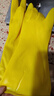 巧姨橡胶手套劳保工作耐磨耐用胶皮防水洗衣服洗碗女厨房家用 黄色加厚3双装 S(小码) 实拍图