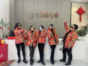 翡度尼（FAEDOONY）东北花棉袄女中国风2024款国潮牡丹花棉衣加厚保暖男女同款外套 红色 M(95-125斤) 实拍图
