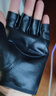 依岚傲雪真皮半指手套牛皮男冬季骑行运动半截露指战术手套耐磨机车手套 全皮款【半指漏五指】【手大带不了】 实拍图