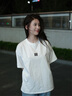 QGF美式简约重磅t恤短袖女新款运动bf体恤夏季休闲宽松五分半袖上衣 粉红色 M 实拍图
