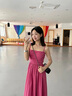 具趣茶歇法式玫红色吊带连衣裙子女夏季新款收腰显瘦海边度假长裙 玫红色 M 80-100斤 实拍图