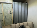 宿舍布衣含伸缩杆免打孔门帘过道遮光防蚊隔断帘挡风空调卧室厨房试衣间帘 丝绒麻-北欧灰 【适合门框宽1.1-1.5】帘高2.0米 实拍图