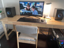 正木枫 【顺丰速发】实木双人书桌简约工作台家用电脑桌写字桌学习桌子 原木色【双人桌】+B款扶手椅*2 180*60*75cm 实拍图