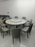 丰舍 餐桌 岩板实木餐桌椅组合现代简约家用小户型餐台可伸缩折叠饭桌 1.5米黑灰色【意大利灰岩板】 一桌八椅 实拍图