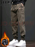 JEEP SPIRIT吉普休闲裤男秋冬季韩版束脚裤子男士宽松工装裤 咖啡色加绒 2XL 实拍图