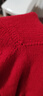 金菊【100%绵羊毛】秋冬高领堆堆领长袖打底毛衣女式羊毛衫 红色 L  实拍图