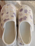咕羊羊月子鞋可调节春夏秋产后拖鞋包跟厚底防滑孕妇拖鞋 【纯棉纱布】紫色奶牛 M(适合35码~36码) 实拍图
