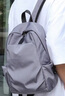 QUEENJOY新款尼龙迷你双肩背包男小号潮流轻便书包简约休闲旅行小型小背包 灰色 实拍图