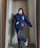 LEMANISM外套女潮牌卡通毛巾绣棒球服男2025春秋新款潮牌情侣款夹克上衣 藏青色 M 实拍图
