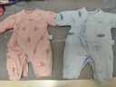 童泰秋冬0-6个月新生儿婴儿宝宝偏开保暖衣连体蝴蝶哈衣棉衣粉色52cm 实拍图