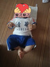 迪迪熊日记（DIDIXIONGRIJI）宝宝短袖套装夏儿童装男婴儿纯棉衣服T恤女童短裤薄款夏装学院风 短袖套装清华 73 cm(12M) 实拍图