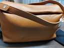 半坡饰族（bampo）半坡真皮枕头包女刺绣宽肩带商场同款新款软皮小众腋下单肩斜挎包 棕色701（摔牛皮） 实拍图