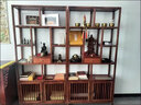 品稻新中式博古架实木摆件架子茶柜隔断屏风茶室茶叶架展示架酒柜书架 胡桃色一对中抽192*30*196cm 实拍图