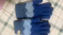 逐港儿童手套男童五指冬季保暖毛线针织分指时尚男孩小学生冬天加厚绒 蓝色【双层加绒】 实拍图