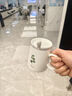 宅轻松 带盖马克杯陶瓷咖啡杯子喝水杯带勺子大容量牛奶杯树叶花纹400ML 实拍图