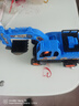 大号工程车惯性挖土机车宝宝挖挖机挖掘车玩具钩机儿童户外玩具 大号【四轮】蓝色 实拍图