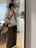 LEMANISM加绒卫衣男明星同款腊肠狗春秋长袖T恤连帽宽松情侣外套女 浅灰色 L 实拍图
