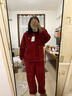 红豆居家【红色本命年】女士保暖加绒加厚抗静电新年睡衣女大红保暖家居服 实拍图