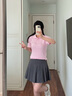 Teenie Weenie小熊针织短袖女装秋季老钱风polo衫毛衣T恤上衣 粉色 S 晒单实拍图