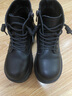 百丽童鞋冬季儿童靴子女童时尚皮靴宝宝保暖加绒马丁靴 黑色33码 实拍图