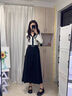 皓娥 黑色百褶西装半身裙女春秋高腰a字遮胯高级感显瘦中长灰色裙子 【黑色含腰带】 M 建议90-100斤 实拍图