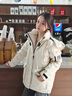艾珠儿（Aizhuer）大毛领派克服羽绒棉服女冬季新款工装连帽加厚保暖棉袄棉衣外套潮 米白色 M （建议100-110斤） 实拍图