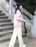 可茵休闲裤女装套装2025年秋冬新款小个子慵懒风穿搭针织毛衣阔腿裤子 9697粉色毛衣+阔腿裤 M 实拍图