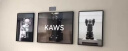 莫小邪   轻奢潮流kaws客厅装饰画芝麻街公仔沙发背景墙挂画暴力熊床头壁画北欧大气简约潮牌三联挂画 莫小邪085 中间40*30+左右20*30布纹膜三联画 黑边 实拍图