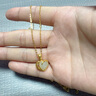 中国黄金（CHINA GOLD）爱心黄金项链女金镶玉和田玉金吊坠七夕情人节礼物送女友生日老婆 足金玉见你吊坠【赠黄银链】京速达 实拍图
