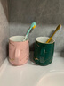 TENGTOO 情侣漱口杯陶瓷欧式北欧套装刷牙杯简约小清新洗漱杯 粉金纹杯 实拍图