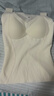 猫人女士保暖背心女桑蚕丝内衣罗纹蕾丝秋冬带胸垫吊带免穿文胸白色XL 实拍图