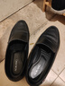 奥康品牌男鞋新品英伦豆豆鞋男真皮软底懒人一脚蹬休闲皮鞋透气 黑色单鞋 42 实拍图