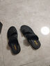 木林森头层牛皮凉鞋男士真皮2025夏新款开车户外凉拖两穿大码防滑沙滩鞋 黑色 运动鞋码，脚胖选大一码 46 (275mm) 实拍图