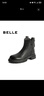 百丽（Belle）舒适瘦瘦休闲靴女2025冬新款商场同款羊皮复古靴B7E1DDD5 黑色-绒里 39 (245mm) 实拍图