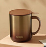 膳魔师（THERMOS）马克杯不锈钢茶杯大容量把手杯商务办公保温咖啡杯毕业礼物TEMC 【镀钛茶漏】日暮金 400ml 实拍图