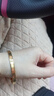 9999纯真手镯女新款时尚拉丝钻纹实心黄金色手环镯子送礼 新款62圈口【适合110-125斤佩戴 精20g 实拍图
