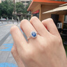 廷亮1.2ct斯里兰卡天然蓝宝石戒指女18k金镶钻石彩宝戒指 定制 实拍图