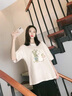 La Chapelle Sport拉夏贝尔纯棉短袖t恤女装夏季宽松休闲百搭显瘦潮牌时尚圆领上衣 奶白色(希望之光) M /160（推荐100-115斤） 实拍图