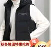 雪中飞男士短款连帽羽绒服马甲秋冬季保暖防寒可拆卸连帽羽绒背心 9752黑色 XL (180) 实拍图