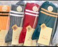 欧蒂爱袜子女秋冬季厚款中长筒新疆长绒棉女士配鲨鱼裤双针条纹无骨袜 深灰1+酒红1+姜黄1+墨绿1+浅灰1 22-24cm（35-39鞋码） 实拍图
