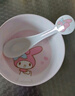 五和（WUHE）辅食碗儿童餐具宝宝吃饭碗卡通带手柄婴幼儿碗耐树脂食品级防烫 凯蒡猫单柄碗400ML+勺子 实拍图