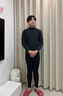 浪莎恒温37℃双面德绒中低领发热恒温保暖内衣男士加绒加厚套装秋衣秋 德绒-中领黑色[上衣加裤子] XL [建议130-150斤] 实拍图
