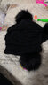 七襄帽子女冬天绞花兔毛女式韩版潮毛线帽秋冬季保暖针织帽 黑色 实拍图