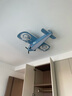 米族 创意卡通儿童灯飞机造型风扇灯现代简约儿童房个性卧室吸顶灯 蓝色 风扇灯【77CM】无极+精灵 实拍图