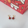 COISE925银耳环女复古红玛瑙耳坠新中式耳钉国风银耳饰品送长辈礼物 S925银圆珠玛瑙耳环 实拍图